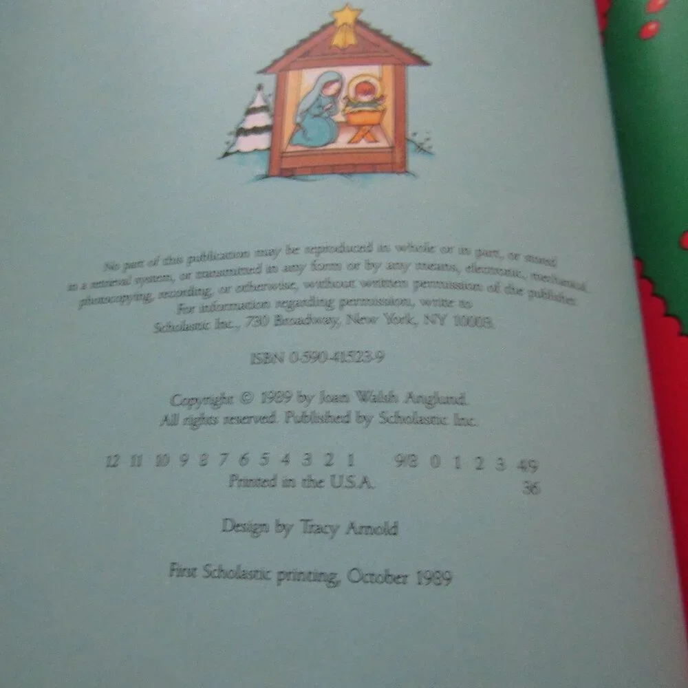 1989 JOAN WALSH ANGLUND ALL ABOUT MY CHRISTMAS Scholastic Hardcover Memories